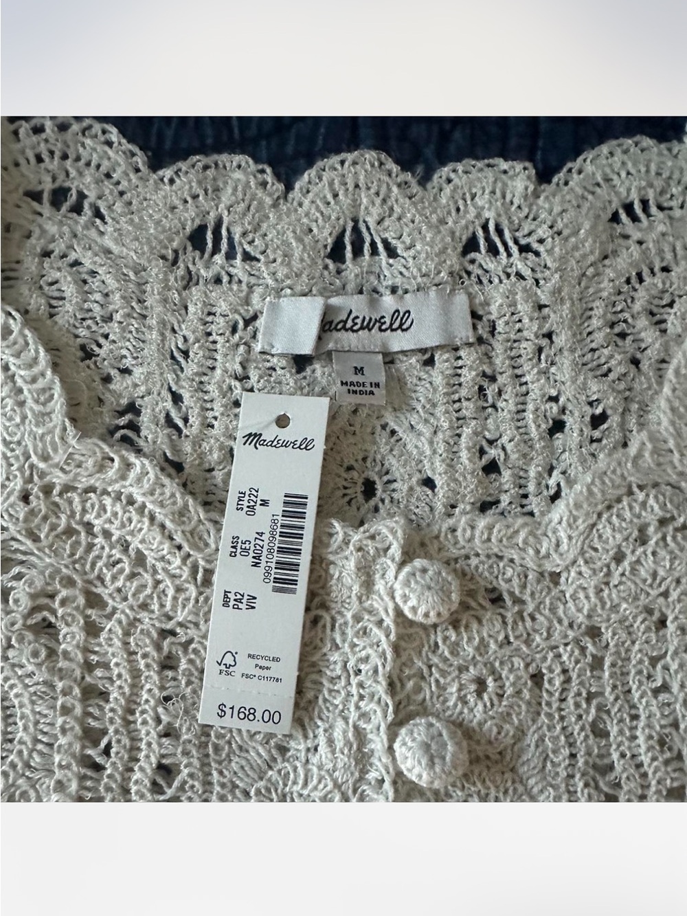 NWT! Madewell Open-Knit Lace Cardigan - Retail $168 - Picture 10 of 11